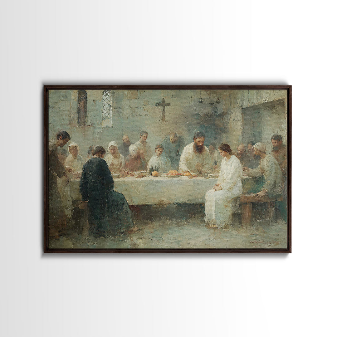 Pasture Morning Walk | Framed Canvas Print | Christian Art | Christian Wall Art | Christian Art Canvas | Moody Christian Art | Christian Gi