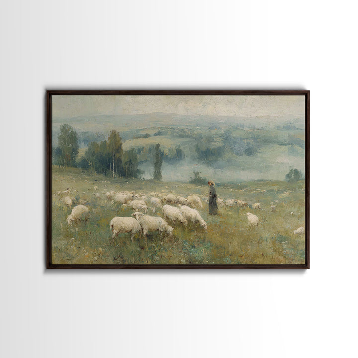 Garden Light Path, Framed Canvas Print, Christian Wall Art, Christian Art Canvas, Jesus Painting, Christian Art, Christian Gift Ideas