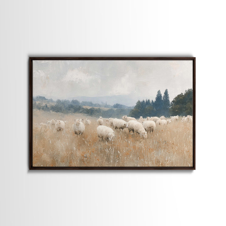 The Quiet Shepherd, Framed Canvas Print, Christian Wall Art, Jesus Painting, Christian Art Print, Christmas Art, Christian Christmas Art