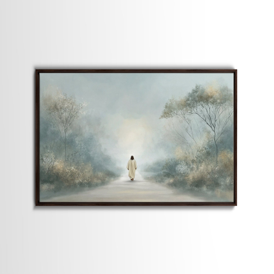 Soft Shepherd Calm – Framed Canvas Print – Christian Art Print – Christian Christmas Art – Jesus Wall Art – Minimalist Christian Art – Chri