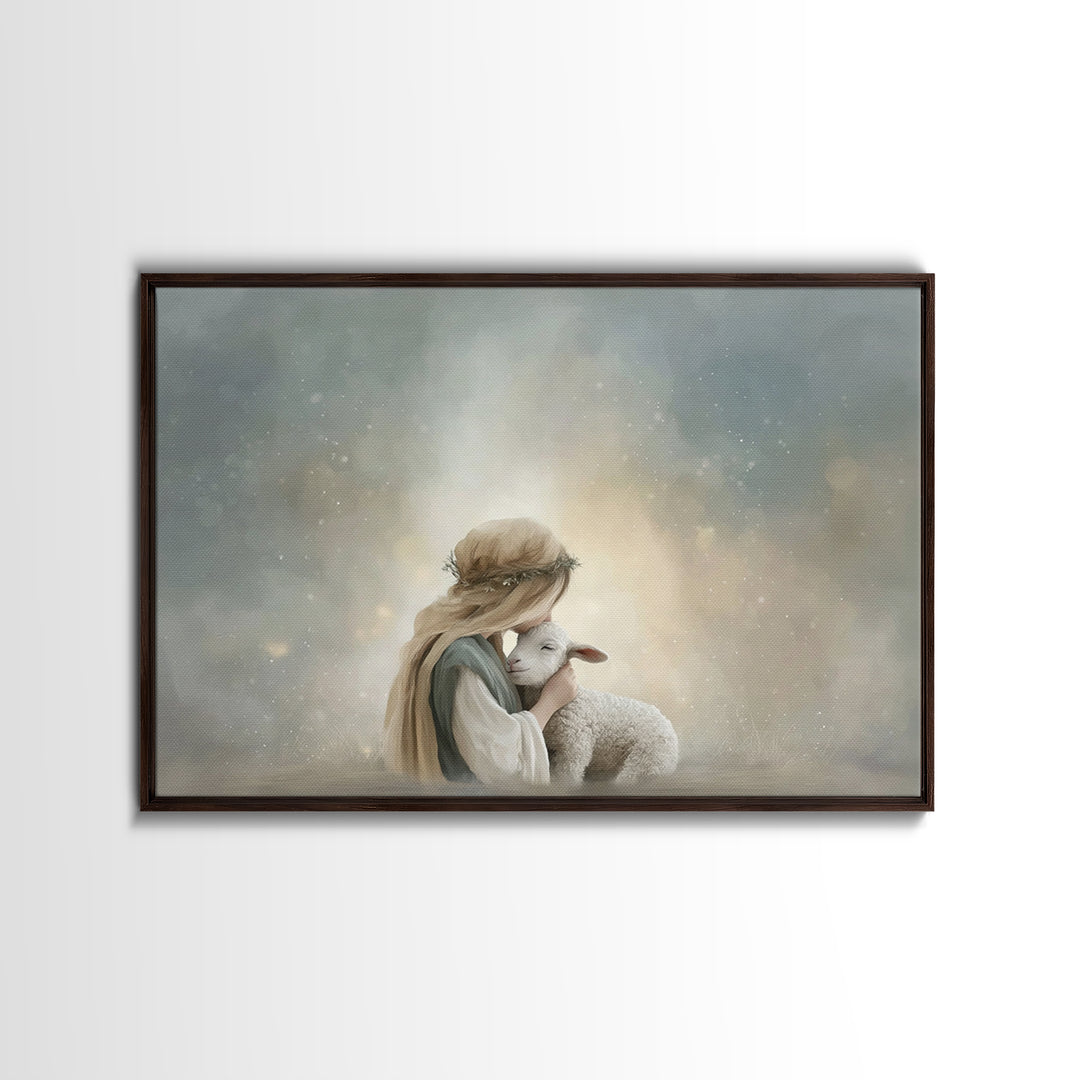 Springtime Path Of Grace, Framed Canvas Print, Christian Art Canvas, Jesus Painting, Christian Wall Art, Christian Art Print, Unique Christ