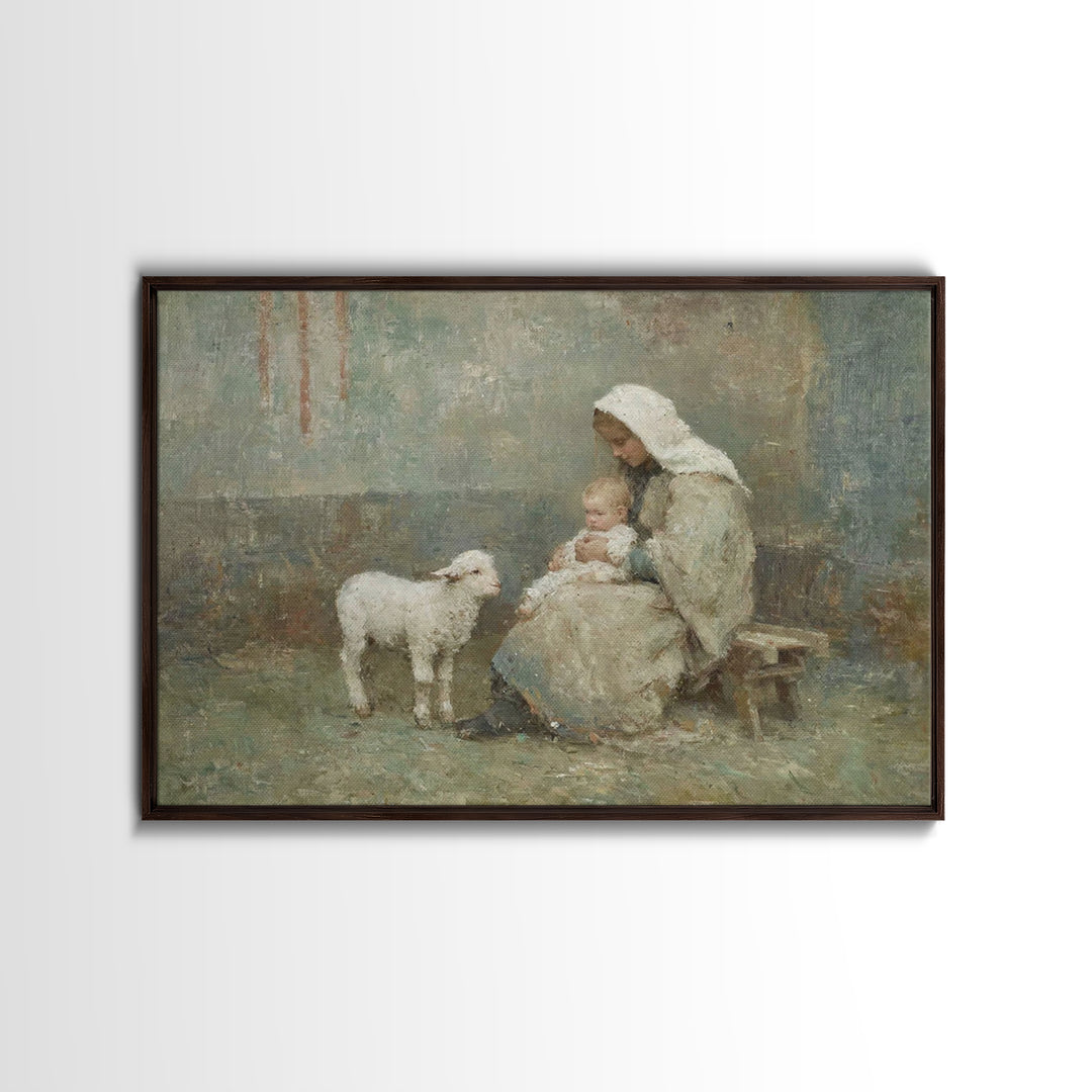 Heaven’s Gentle Walk | Framed Canvas Print | Jesus Painting | Christian Wall Art | Christian Art Canvas | Christian Art | Christian Gift Id