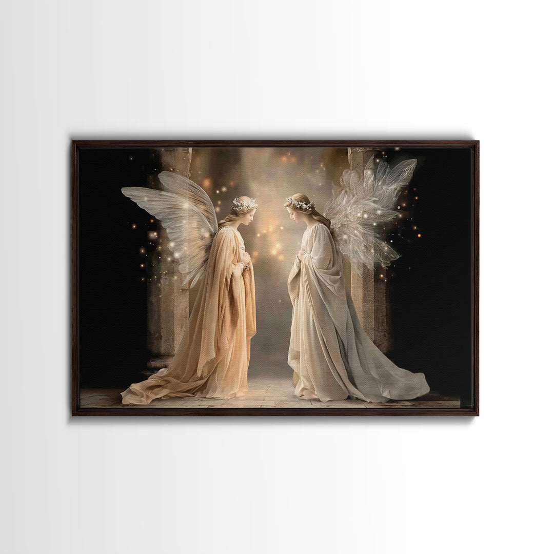 Angelic Reverence | Framed Canvas Print | Christian Art | Christian Art Canvas | Modern Christian Art | Christian Wall Art | Christian Chri