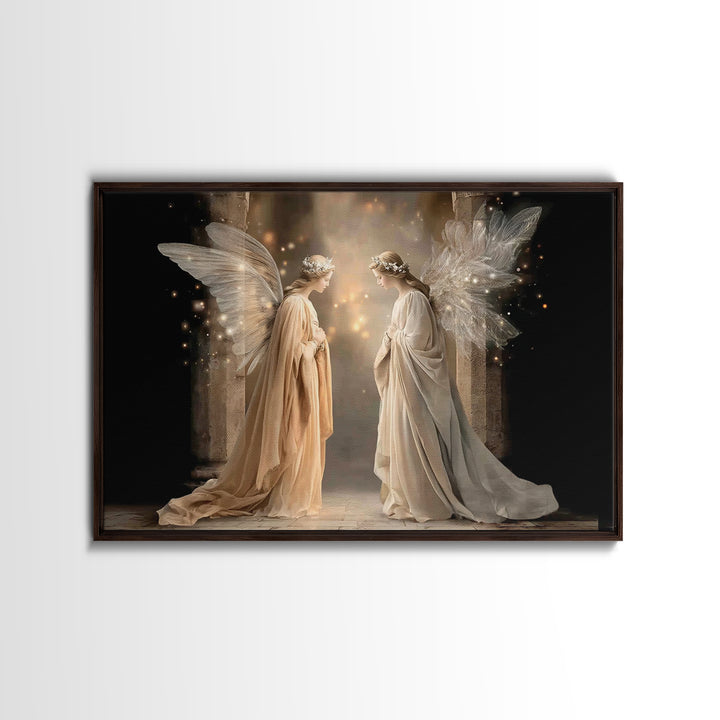 Angelic Reverence | Framed Canvas Print | Christian Art | Christian Art Canvas | Modern Christian Art | Christian Wall Art | Christian Chri