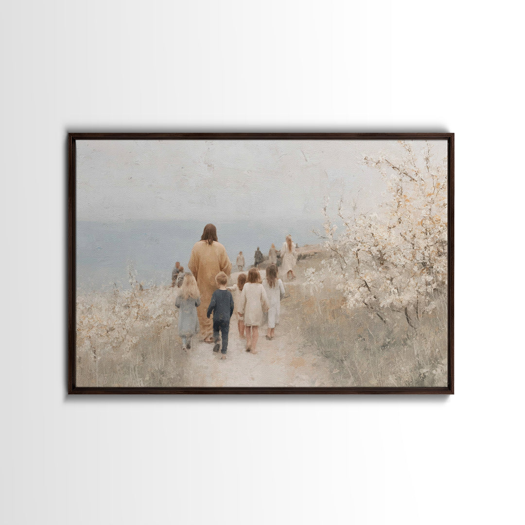 Pastoral Grace – Framed Canvas Print – Christian Wall Art – Jesus Painting – Christian Art Canvas – Christmas Art – Christian Decor