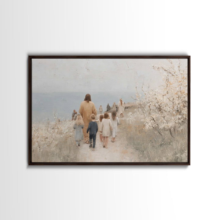Pastoral Grace – Framed Canvas Print – Christian Wall Art – Jesus Painting – Christian Art Canvas – Christmas Art – Christian Decor