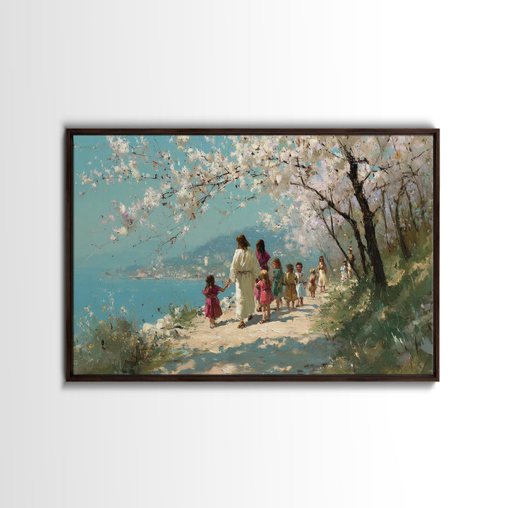 Blossoms Of Mercy | Framed Canvas Print | Christian Art Canvas | Modern Christian Art | Jesus Painting | Christmas Art Prints | Christian G