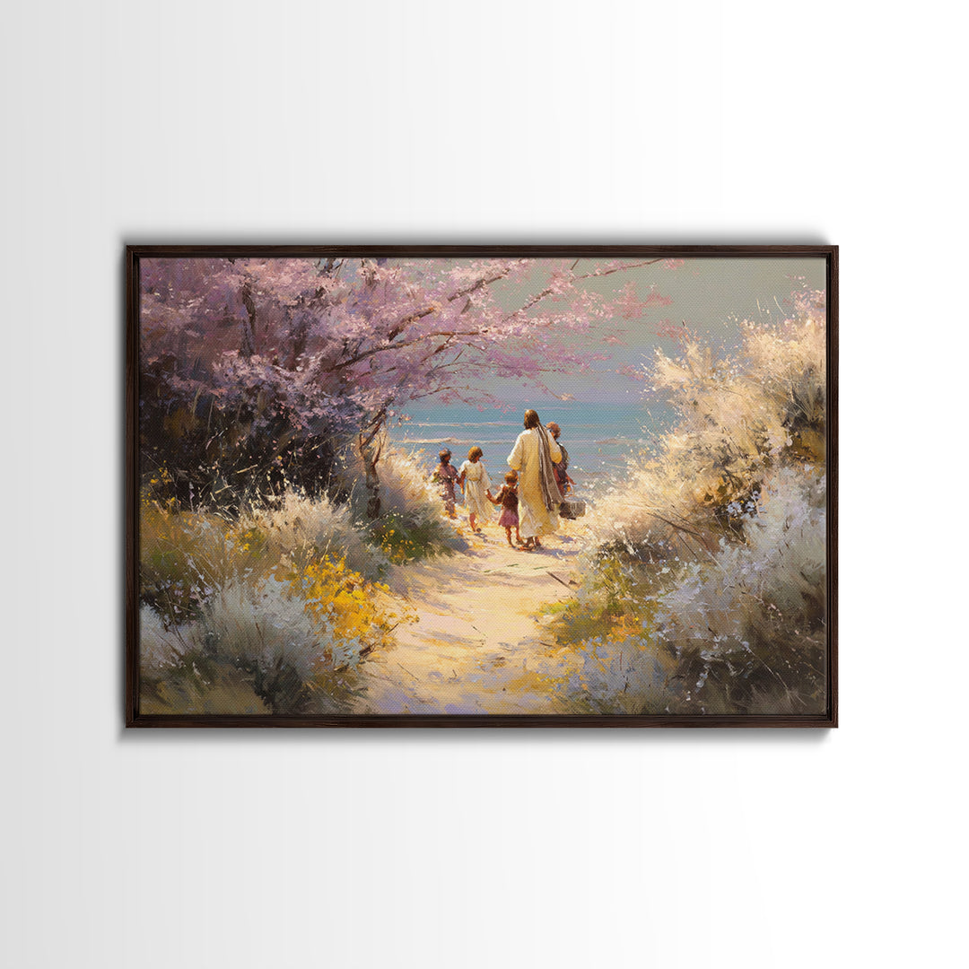 Fields Of Hope | Framed Canvas Print | Christian Paintings | Jesus Wall Art | Christian Art Canvas | Framed Christmas Art | Subtle Christia