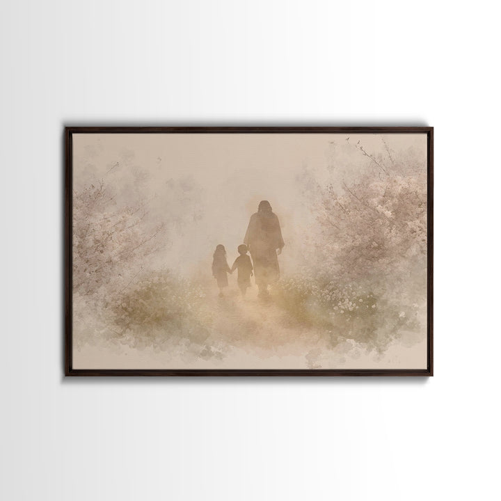 Winter Angel Light | Framed Canvas Print | Christian Wall Art | Christian Art Canvas | Christmas Wall Art | Christian Decorations | Moody C