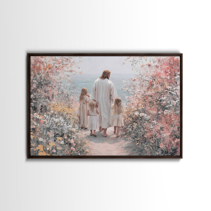 Heavenly Watcher, Framed Canvas Print, Christian Art Print, Christian Wall Art, Christmas Art Framed, Unique Christian Art, Christian Gift