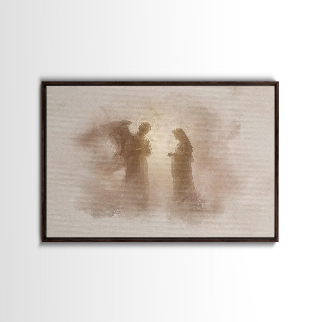 Sacred Encounter, Framed Canvas Print, Christian Wall Art, Subtle Christian Art, Christian Art Canvas, Vintage Christian Art, Christian Chr