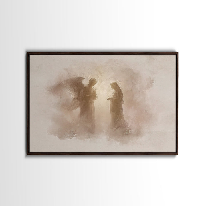 Sacred Encounter, Framed Canvas Print, Christian Wall Art, Subtle Christian Art, Christian Art Canvas, Vintage Christian Art, Christian Chr
