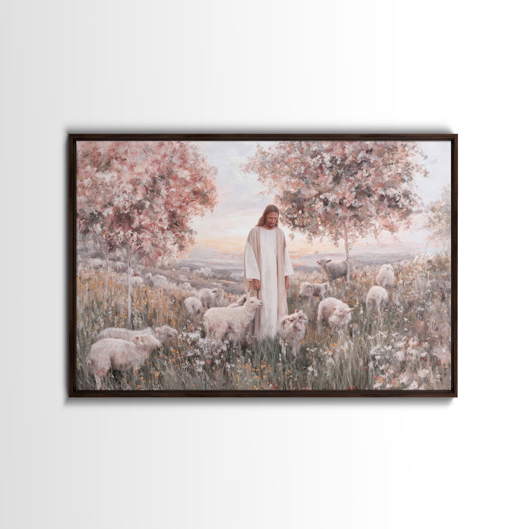Holy Gathering – Framed Canvas Print – Christian Christmas Art – Vintage Christian Art – Christian Wall Art – Christmas Canvas Wall Art – C