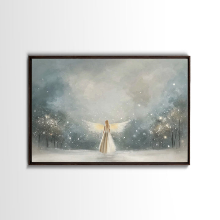Hilltop Crosslight – Framed Canvas Print – Christian Art – Christian Wall Art – Moody Christian Art – Christian Art Canvas – Christmas Art