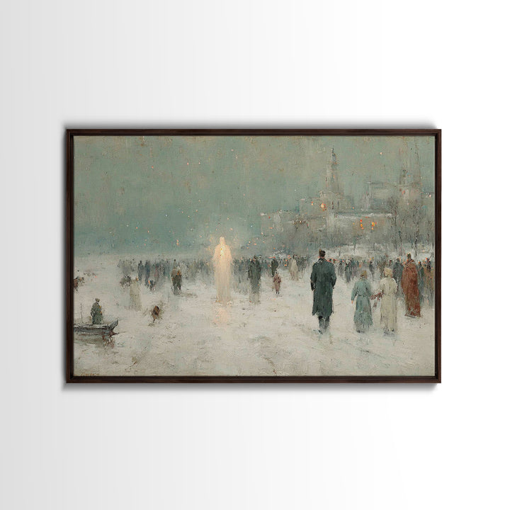 Holy Manger Silence – Framed Canvas Print – Christmas Art – Christian Art Work – Christian Art Canvas – Framed Christmas Art – Christian Ch
