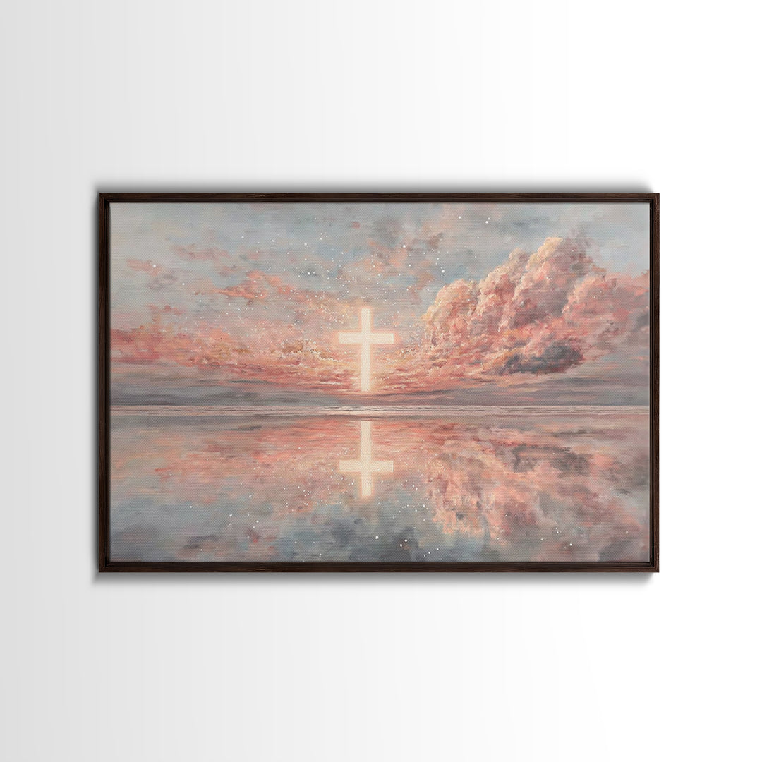Cave Of New Light – Framed Canvas Print – Christian Christmas Art – Christian Art Painting – Framed Christian Art – Christmas Wall Art – Ch