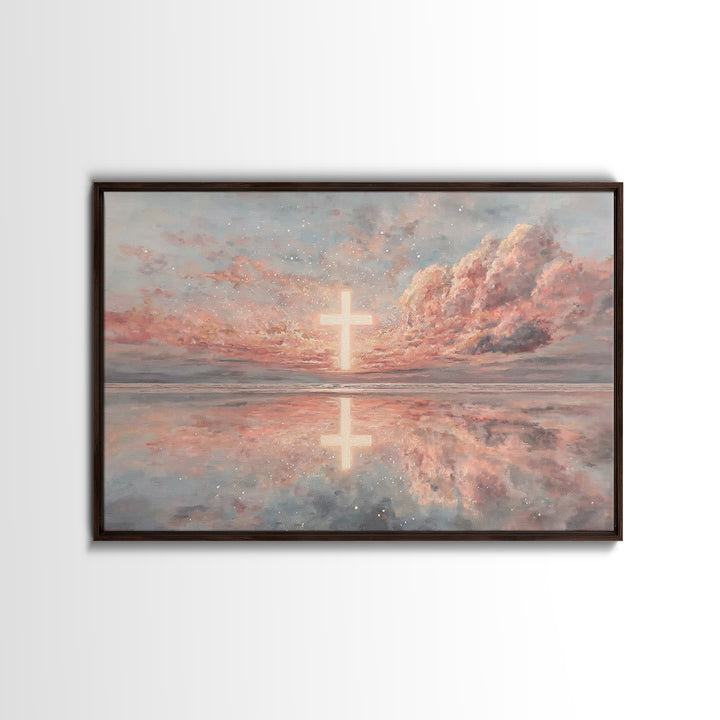 Cave Of New Light – Framed Canvas Print – Christian Christmas Art – Christian Art Painting – Framed Christian Art – Christmas Wall Art – Ch