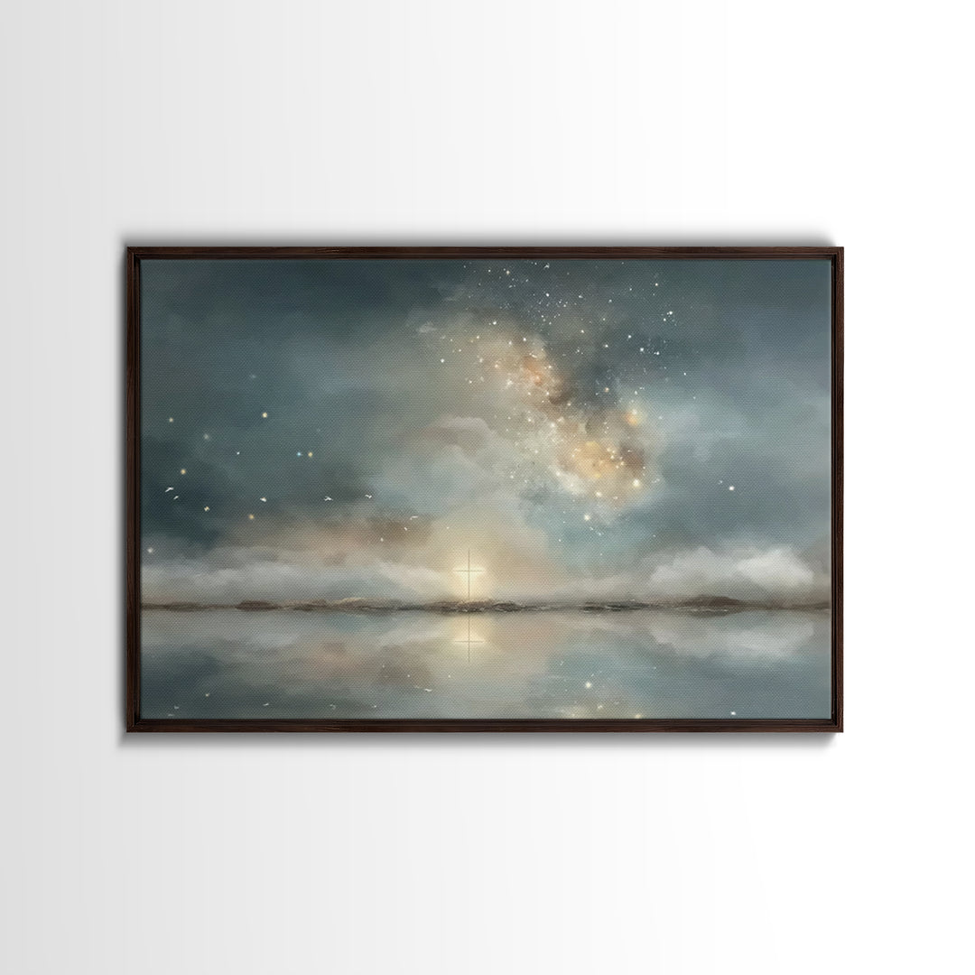 Childlike Wonder – Framed Canvas Print – Christian Art Print – Christian Wall Art – Christmas Art Prints – Christian Art Canvas – Christian