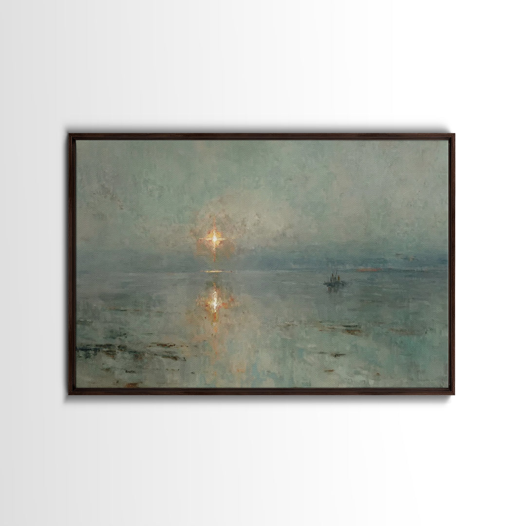 Stable Light – Framed Canvas Print – Christian Christmas Art – Christian Art Work – Christian Art Canvas – Moody Christmas Art – Christmas