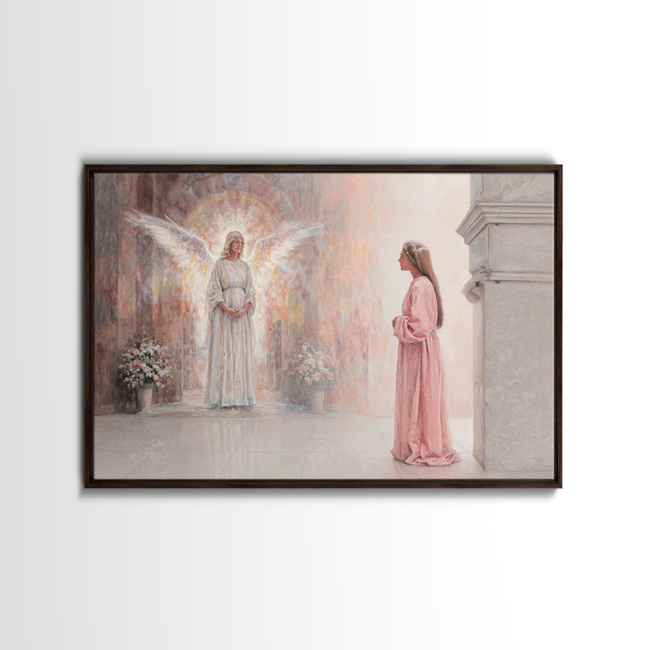 Radiant Messenger | Framed Canvas Print | Christian Art Canvas | Christian Decor | Modern Christian Art | Christian Wall Art | Christmas Ar