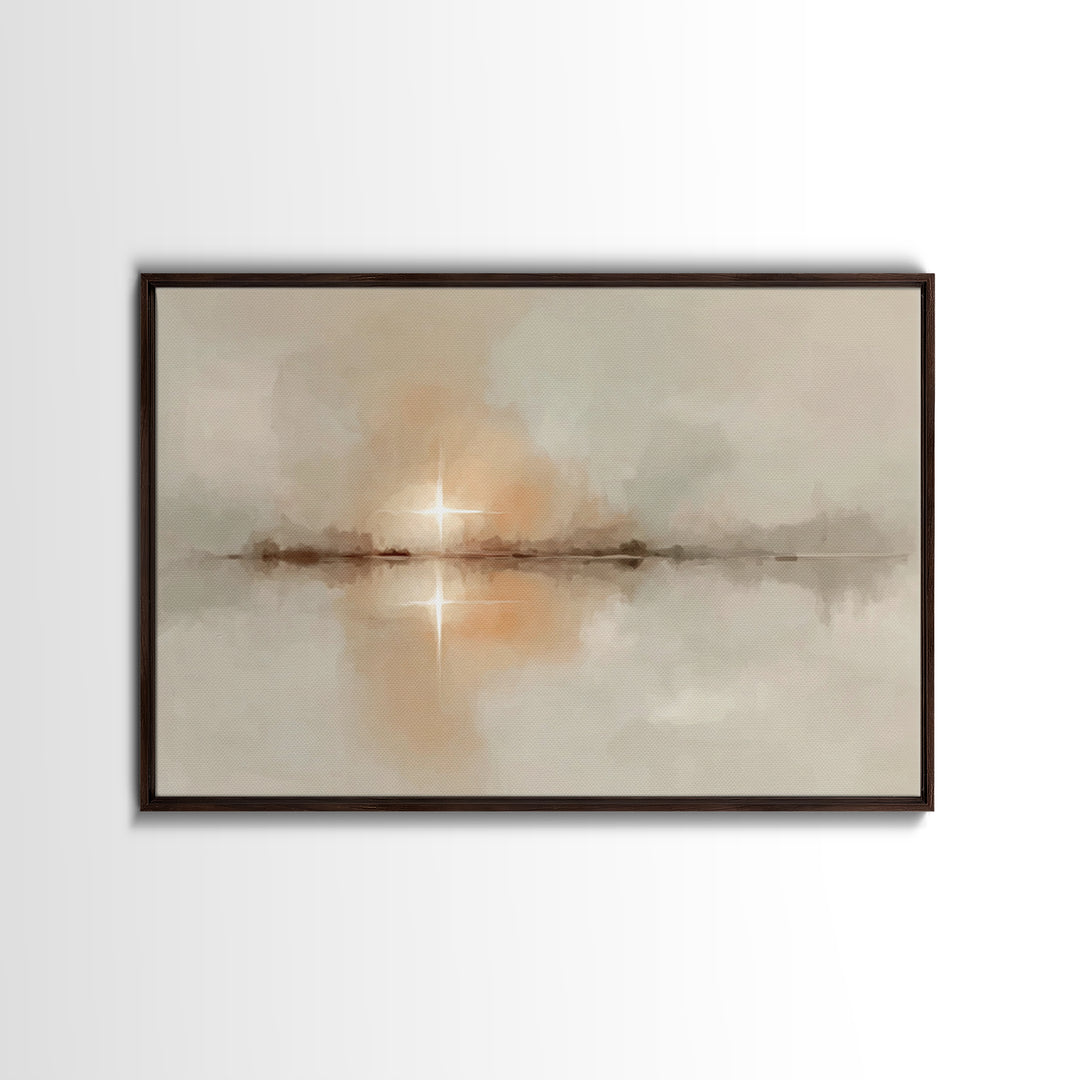 Golden Nativity Glow – Framed Canvas Print – Christian Art – Framed Christian Art – Christmas Art Prints – Christian Art Canvas – Christian