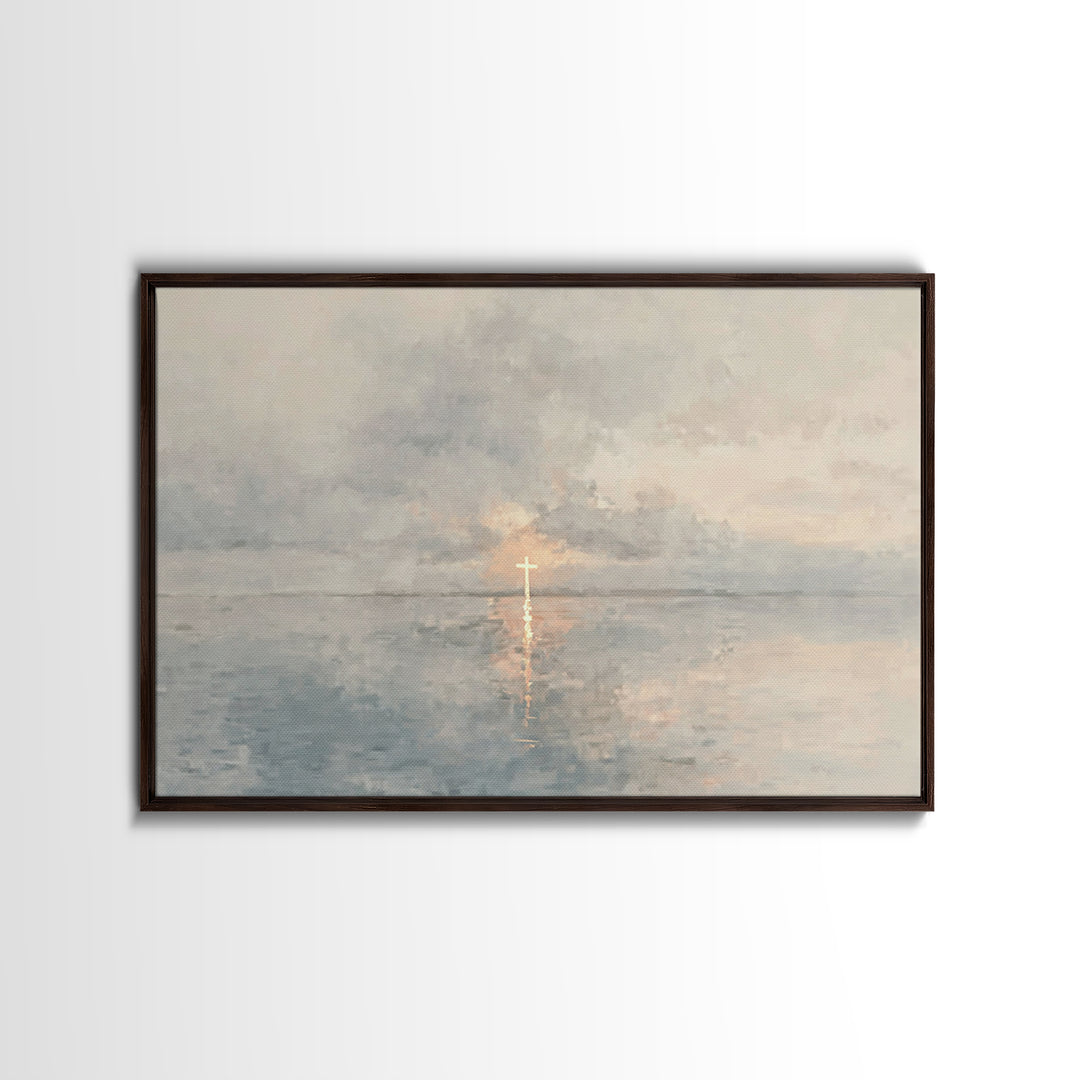 Heaven’s Quiet Manger – Framed Canvas Print – Christian Wall Art – Christian Art Canvas – Christmas Art – Christian Art Print – Christian C