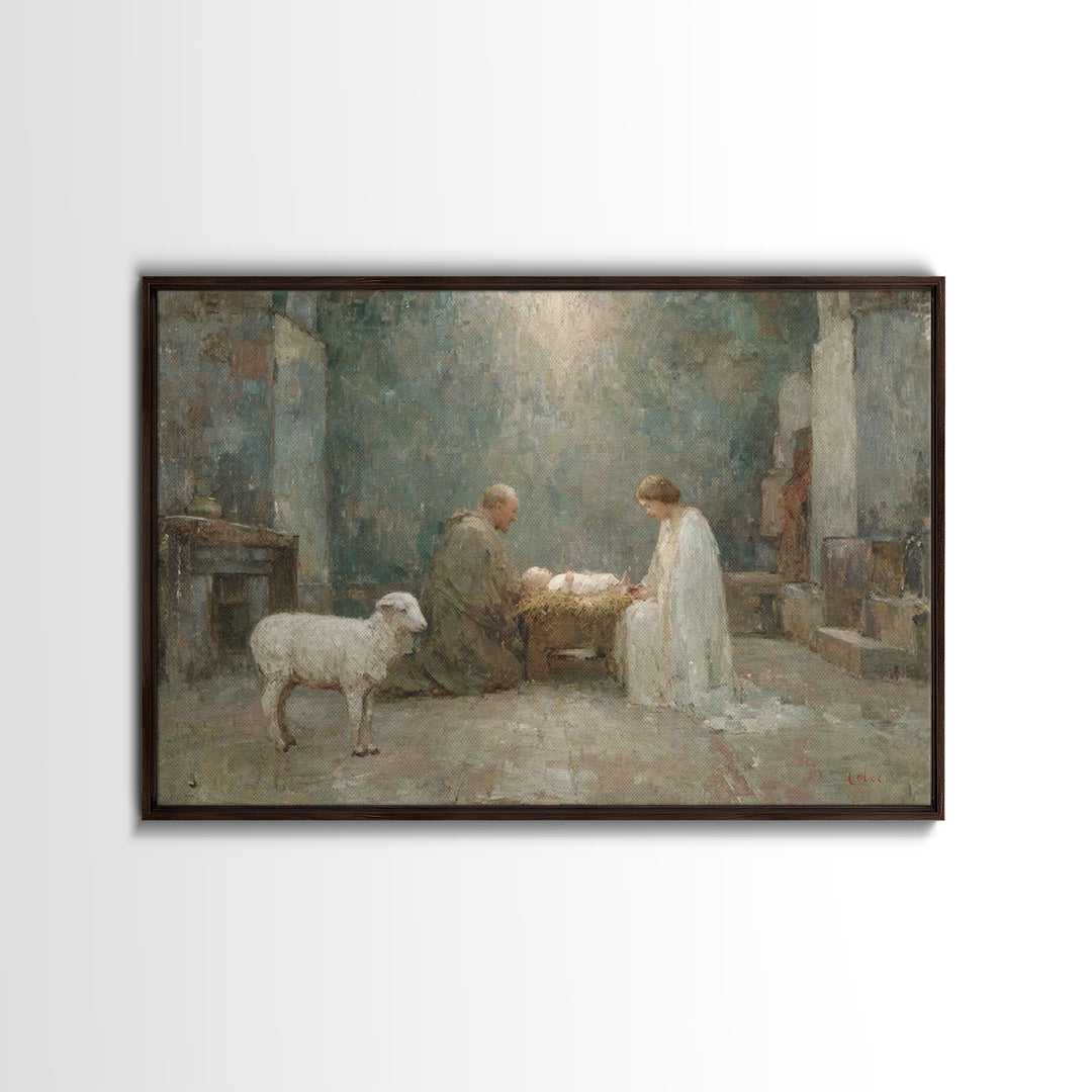 Soft Crosslight – Framed Canvas Print – Minimalist Christian Art – Christian Art Canvas – Christian Wall Art – Abstract Christian Art – Chr