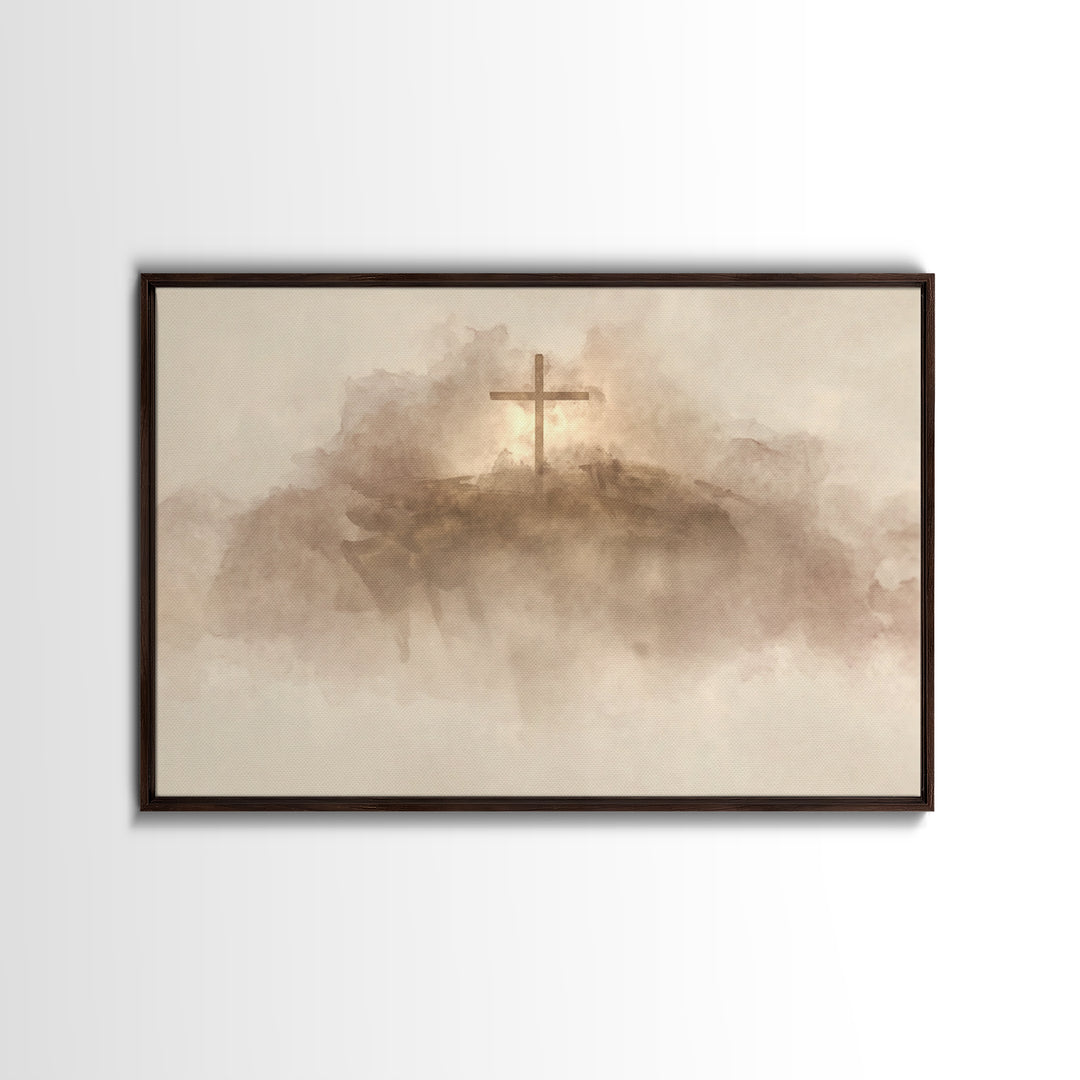 Quiet Communion Glow – Framed Canvas Print – Christian Art Canvas – Christmas Wall Art – Christian Wall Art – Christian Painting – Christia