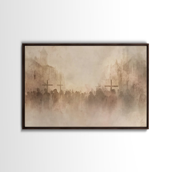 Sacred Journey – Framed Canvas Print – Christian Painting – Christian Wall Art – Jesus Painting – Christian Art Work – Christian Gift Ideas