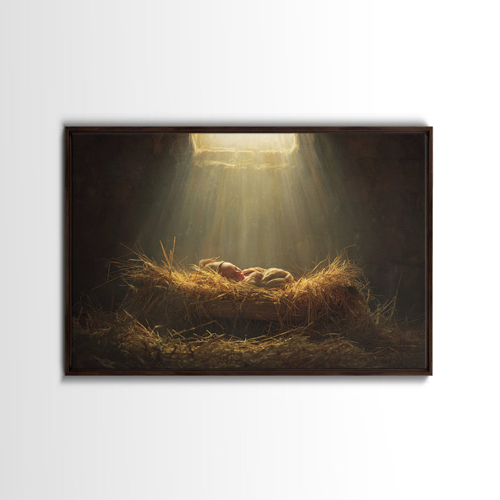 Silent Night Shelter, Framed Canvas Print, Christian Christmas Art, Christmas Wall Art, Christian Art Canvas, Framed Christmas Art, Christi