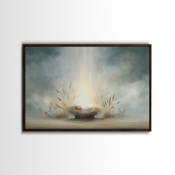 Winter Haven Light – Framed Canvas Print – Christian Wall Art – Christmas Art Prints – Christian Art Canvas – Christian Christmas Art