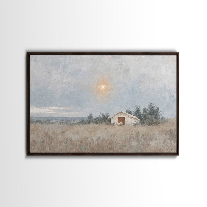 Radiant Snow Chapel, Framed Canvas Print, Christian Wall Art, Framed Christmas Art, Christian Art Painting, Christmas Canvas Wall Art