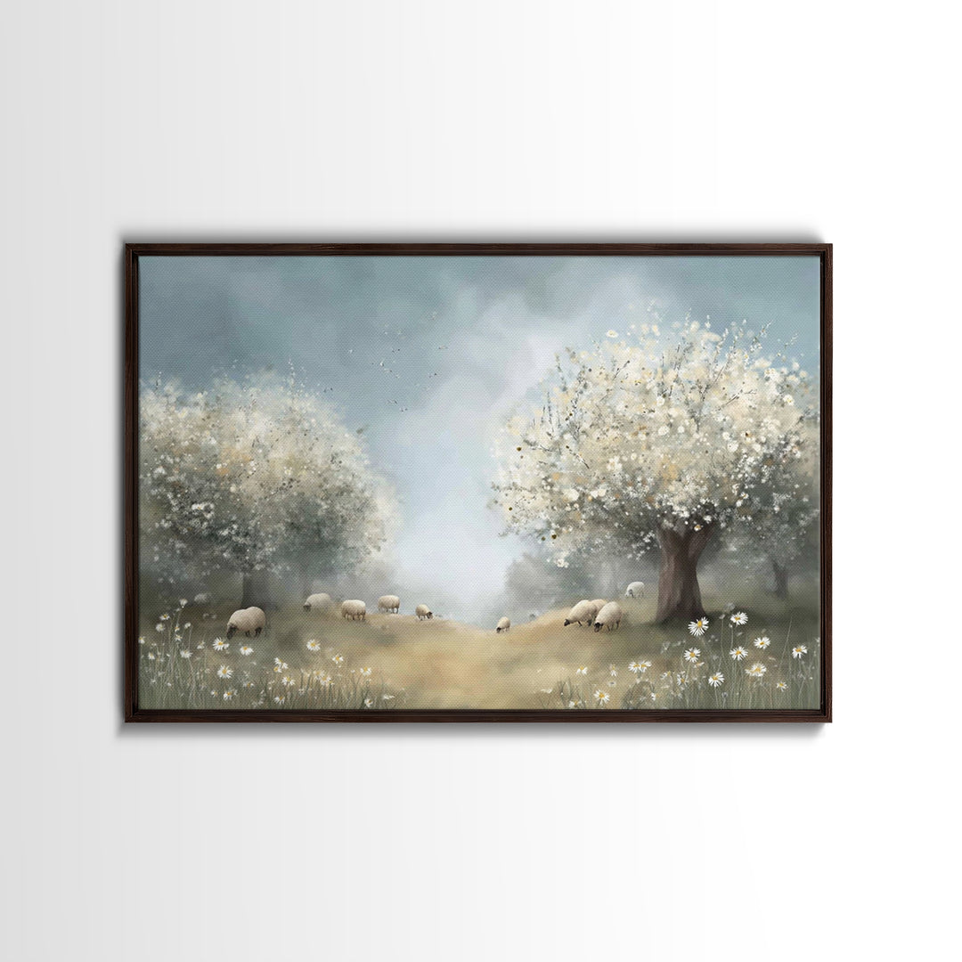 Gentle Meadow Grace, Framed Canvas Print, Christian Wall Art, Subtle Christian Art, Christian Art Canvas, Christian Art Print, Christian De