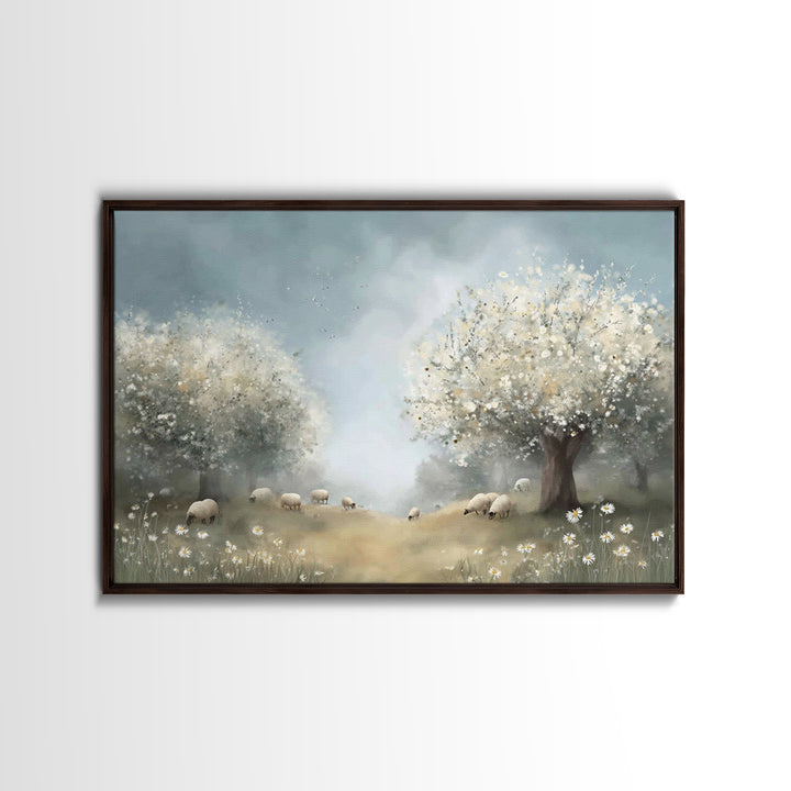 Gentle Meadow Grace, Framed Canvas Print, Christian Wall Art, Subtle Christian Art, Christian Art Canvas, Christian Art Print, Christian De