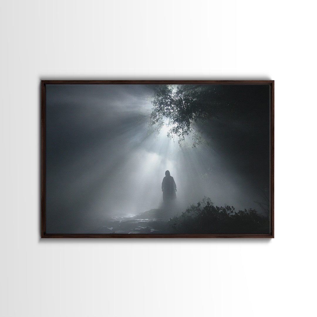 Evening Lily Lamb – Framed Canvas Print – Christian Art Work – Christian Wall Art – Christian Art Painting – Unique Christian Art – Christi