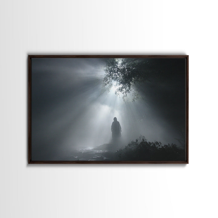 Evening Lily Lamb – Framed Canvas Print – Christian Art Work – Christian Wall Art – Christian Art Painting – Unique Christian Art – Christi