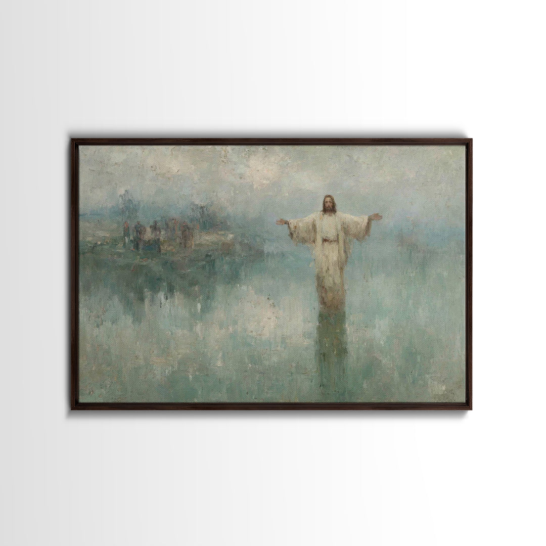 Rose Dawn Promise – Framed Canvas Print – Jesus Painting – Christian Decor – Christian Art Canvas – Christian Wall Art – Christmas Wall Art