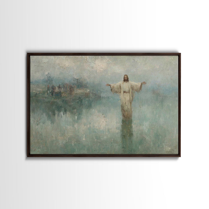 Rose Dawn Promise – Framed Canvas Print – Jesus Painting – Christian Decor – Christian Art Canvas – Christian Wall Art – Christmas Wall Art