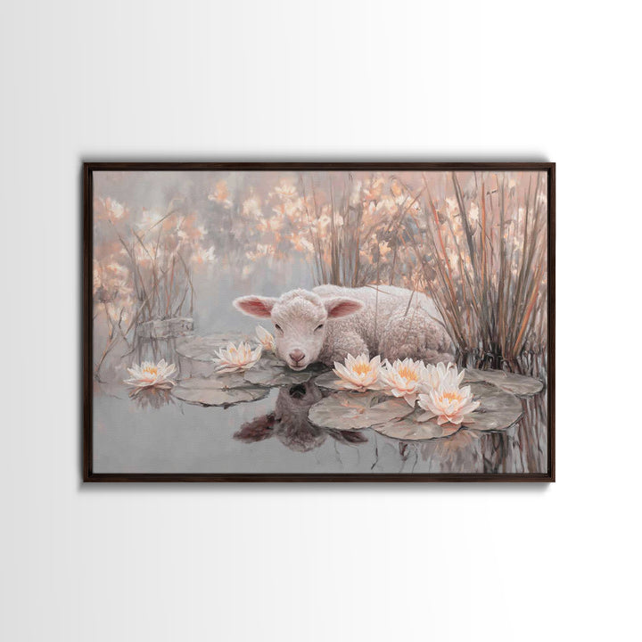 Quiet Shepherd Hope | Framed Canvas Print | Christian Art Canvas | Christian Decor | Christian Wall Art | Jesus Painting | Christmas Wall A