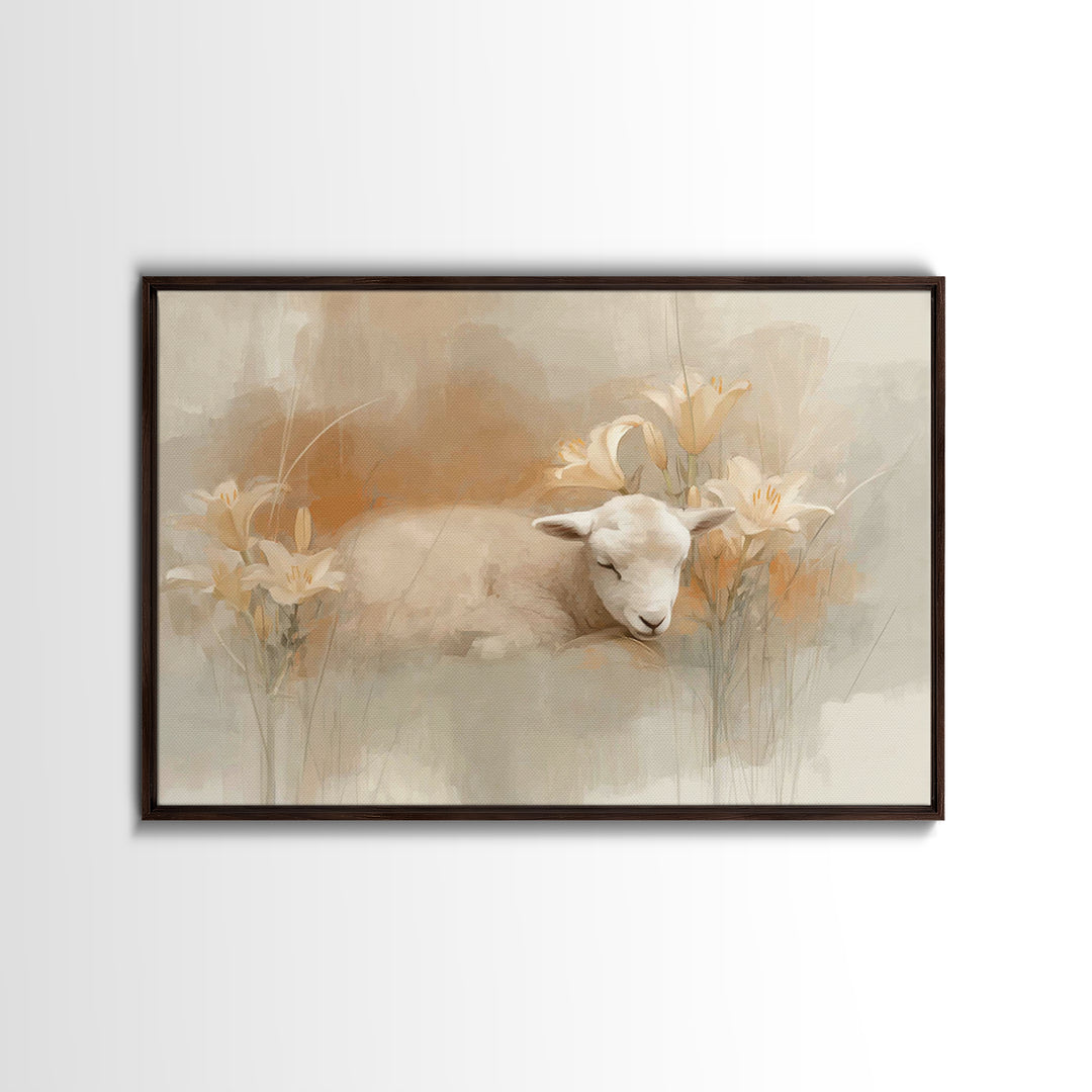 Snowfall Sanctuary Grace, Framed Canvas Print, Christian Art Canvas, Christian Decor, Jesus Painting, Christian Wall Art, Christmas Wall Ar