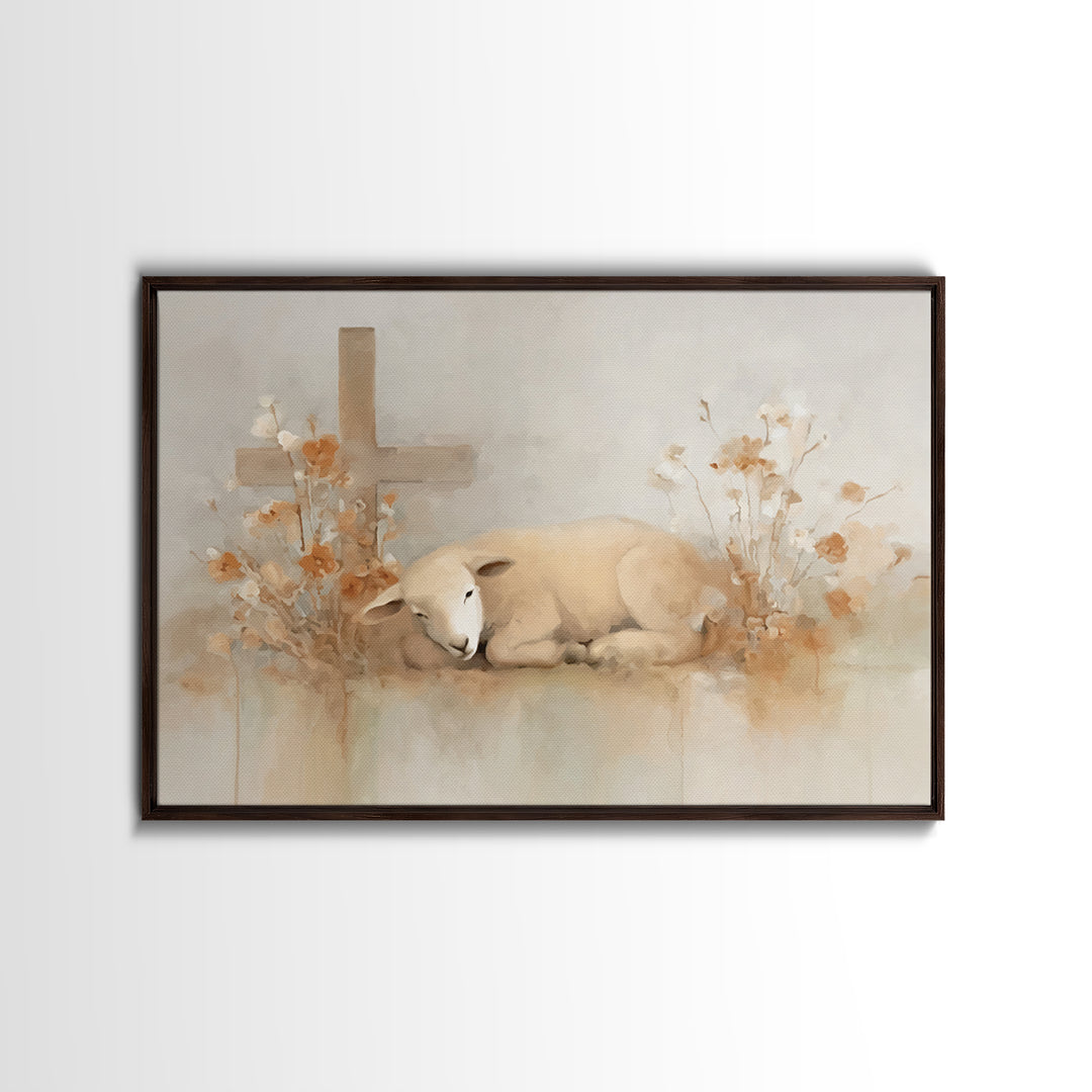 Autumn Cross Grace | Framed Canvas Print | Christian Art Canvas | Christian Wall Art | Christian Decorations | Subtle Christian Art | Chris