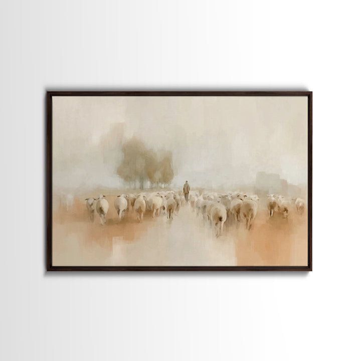 Shepherd’s Path Home, Framed Canvas Print, Christian Art Canvas, Christian Wall Art, Abstract Christian Art, Christian Gift Ideas, Subtle C
