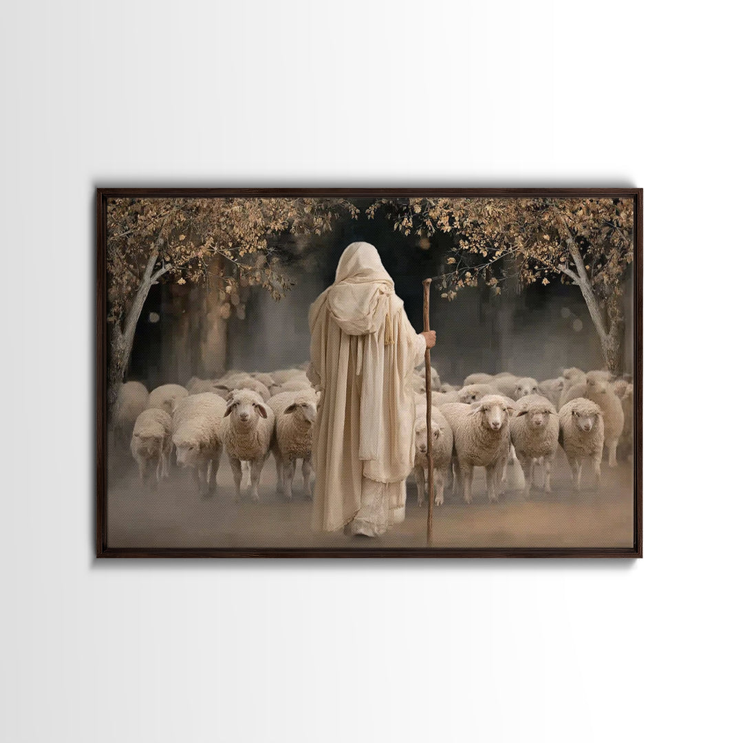 Pasture Of Mercy | Framed Canvas Print | Jesus Paintings | Christian Wall Art | Christian Art Canvas | Modern Christian Painting | Christia