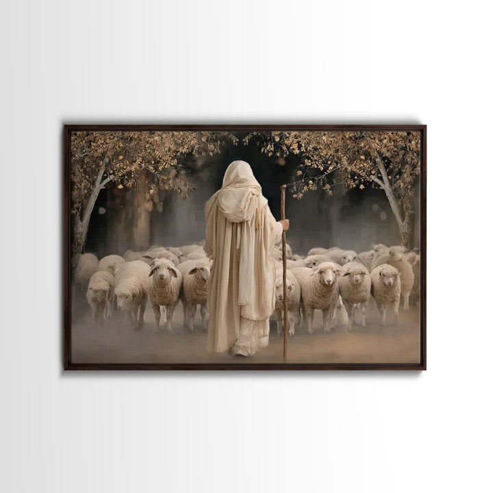 Pasture Of Mercy | Framed Canvas Print | Jesus Paintings | Christian Wall Art | Christian Art Canvas | Modern Christian Painting | Christia