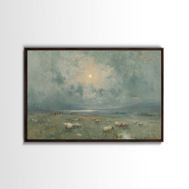 Fields Of Bethlehem | Framed Canvas Print | Christian Christmas Art | Christian Wall Art | Christian Art Canvas | Retro Christmas Art | Chr