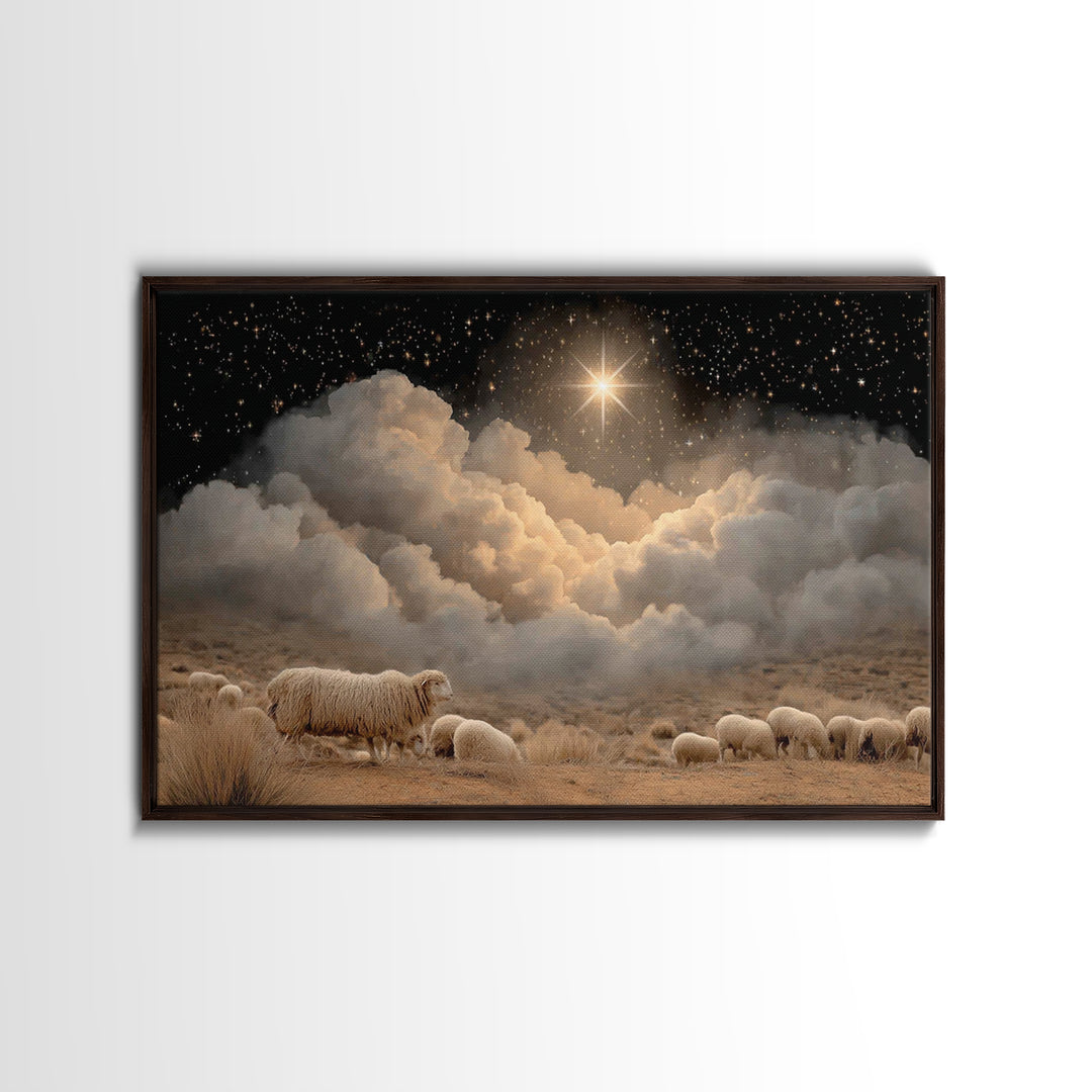 Bethlehem Star, Framed Canvas Print, Christian Christmas Art, Christmas Canvas Wall Art, Christian Art Canvas, Christian Wall Art, Christia