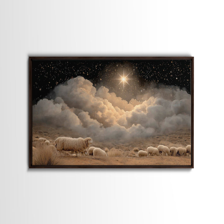 Bethlehem Star, Framed Canvas Print, Christian Christmas Art, Christmas Canvas Wall Art, Christian Art Canvas, Christian Wall Art, Christia