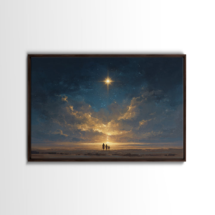 Desert Star Glow | Framed Canvas Print | Christian Christmas Art | Christmas Wall Art | Christian Wall Art | Christian Art Canvas | Christi