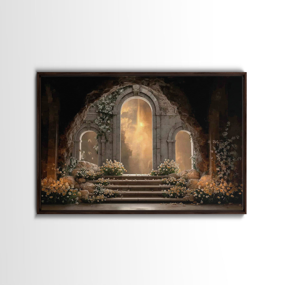 Eternal Garden Light – Framed Canvas Print – Christian Decor – Christian Art Canvas – Unique Christian Art – Christian Wall Art – Christian