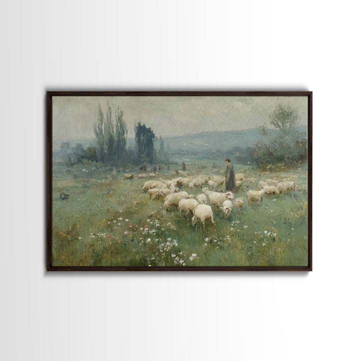 Leading Light Meadow, Framed Canvas Print, Jesus Painting, Christian Wall Art, Christian Art Canvas, Christian Art Print, Christian Gift Id